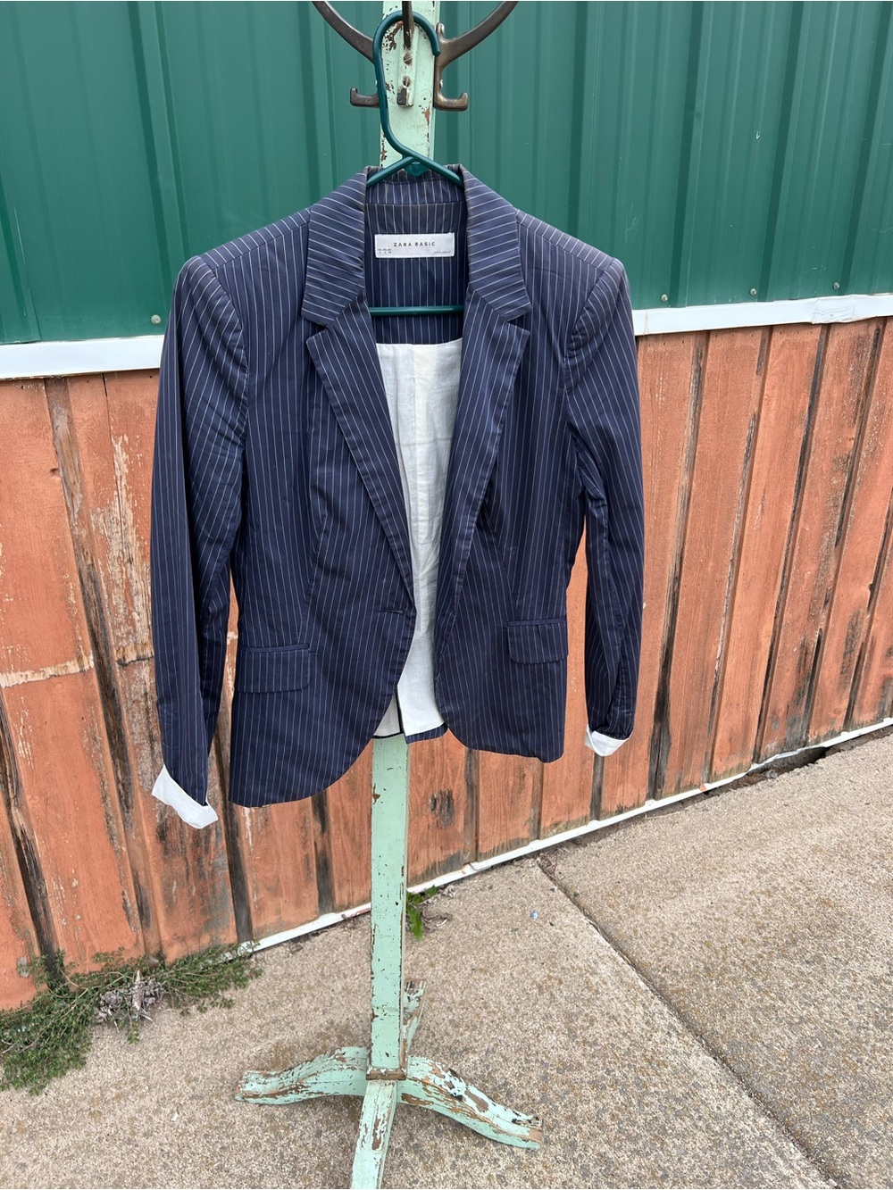 Zara Navy Pinstripe Blazer
